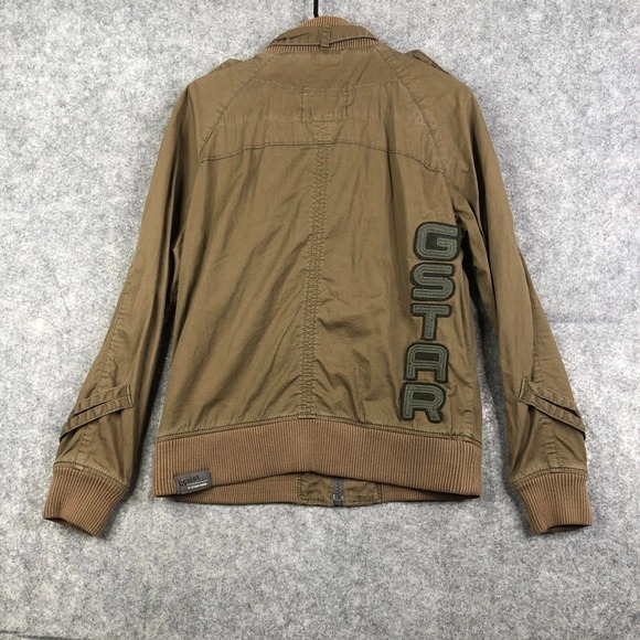 G Star Raw Astron Art Bomber Jacket Size Medium Womens Distressed Olive - Picture 9 of 9